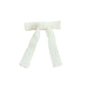 Gorgeous Pearl Beaded Large Bow Hair Clip Preowned Wedding Clip Paris Barrette